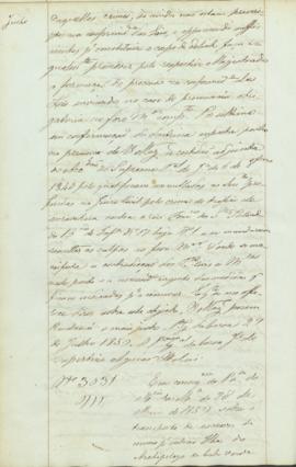 "[Parecer] em cumprimento da Portaria do Ministerio da Marinha de 28 de Maio de 1850 sobre o...