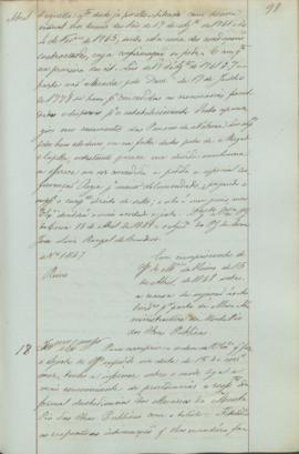 "Em cumprimento do officio do Ministerio do Reino de 15 de Abril de 1848 sobre a recusa de s...