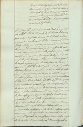 "Idem de 11 de Septembro de 1838 sobre a Representação do Presidente da Camara Municipal de ...