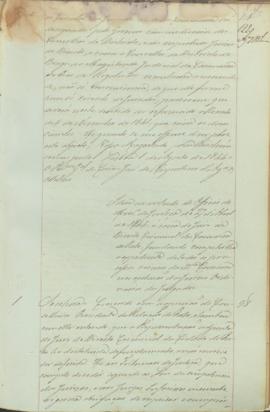 "Idem em virtude do Officio do Ministerio da Justiça de 27 d'Abril de 1844, á cerca do Juiz ...