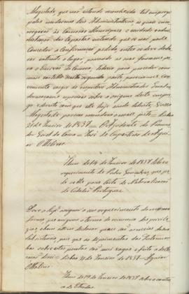 "Idem de 19 de Janeiro de 1837 sobre o contracto de Estradas"