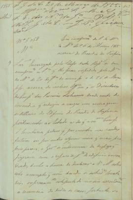 "Em cumprimento da Portaria do Ministerio da Marinha de 26 de Março de 1855 acerca do Presíd...