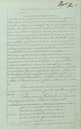 "Officio do ministerio da fazenda de 3 de Outubro de 1874, que versa sobre a liquidação de d...