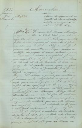 "Acerca do requerimento do Capitão da barca Mondego, relativo ao carregamento de colonos em ...