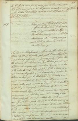 "Idem do 1º d'Abril de 1840 sobre o officio do Ministerio do Reino á cerca, de requerimento ...