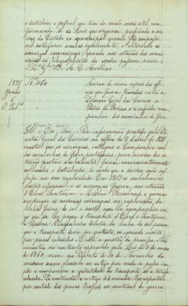 "Ácerca de cinco copias dos officios trocados entre a Direcção Geral dos Correios e Postas d...