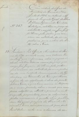"Em observancia do Officio do Ministerio do Reino de 17 de Junho de 1846, remettendo os Offi...