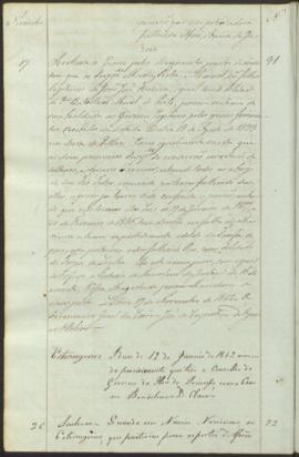 "Estrangeiros. Idem de 12 de Janeiro de 1842 ácerca do procedimento que teve o Conselho do G...