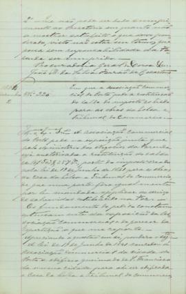 "Em que a associação commercial do Porto pede a restituição do saldo do imposto cobrado para...