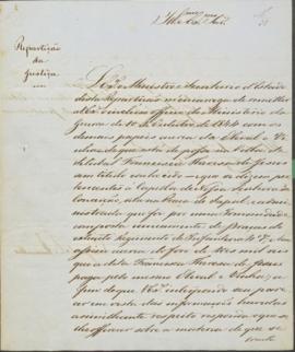Processo remetendo o ofício do Ministério da Guerra de 10 de outubro de 1844, acerca do olival e ...