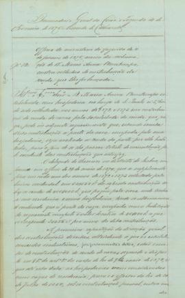 "Officio do ministerio da fazenda de 4 de Janeiro de 1875, acerca da reclamação de D. Maria ...