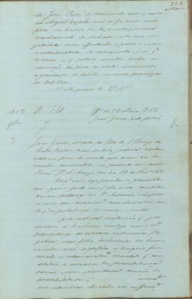 "Officio de 22 [de] Maio [de] 1862. João Gomes pede perdão"