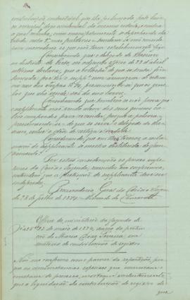 "Officio do ministerio da fazenda de 23 de maio de 1874, acerca da pretenção de Maria Dias F...