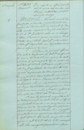"Em resposta ao officio de 5 de Novembro de 1852 acerca das duvidas sobre Eleições suscitada...