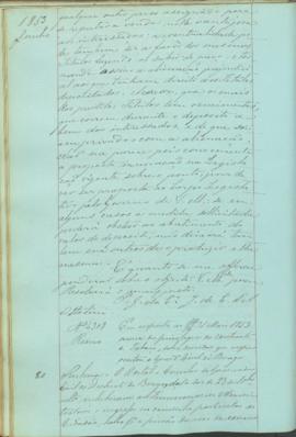 "Em resposta ao Officio 31 Maio 1853 acerca dos privilegios do contracto do Tabaco, sobre du...