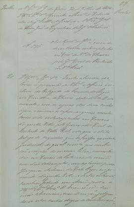 "Ao ministro da Justiça acerca de duas cartas intercetadas no Correio da vila de Chaves pelo...