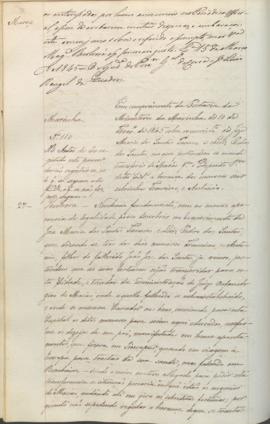 "Em cumprimento da Portaria do Ministerio da Marinha de 10 de Fevereiro de 1845, sobre reque...