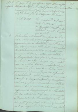 "Em cumprimento da Portaria do 1º d'Agosto de 1854 sobre a eleição dos Adjuntos da Administr...
