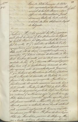"Idem de 29 de Fevereiro de 1840 sobre representação da Camara Municipal de Castello Branco,...