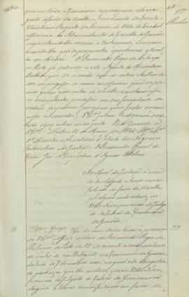 "Ao Ministro da Justiça, á cerca de ter chegado a haver manifestação em favôr da revolta por...