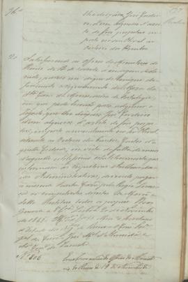 "Em observancia do Officio do Ministerio do Reino de 19 de Novembro de 1845 á cerca do segun...