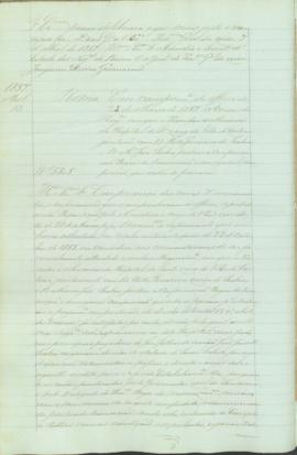 "Em cumprimento do officio de 28 de Março de 1857. Acerca do requerimento em que o Provedor ...