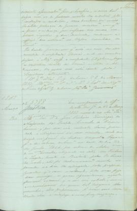 "Em cumprimento do Officio do Ministerio da Justiça de 23 de Março 1857 acerca do reo Antoni...