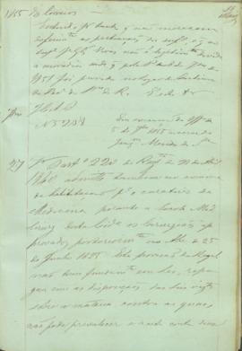 "Em execução do Officio de 5 de Setembro 1855 acerca de Joaquim Mendes da Silva"