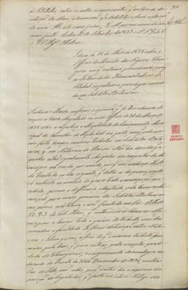 "Idem de 14 de Maio de 1838 sobre o Officio do Ministro dos Negocios Estrangeiros em que rec...