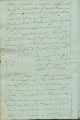 "Em cumprimento do Officio do Ministerio do Reino de 20 de Julho 1856 acerca da Capella de S...