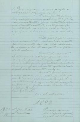 "Parecer acerca da eleição municipal de Oliveira de Azeméis"