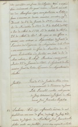 "Idem de 1º de Julho de 1840 ácerca do requerimento de Francisco da Gama Lobo Pimentel e out...