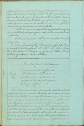 "Em cumprimento do officio do Ministerio da Fazenda de 12 de Novembro de 1869, acerca do rec...