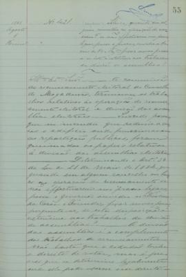"Sobre se, quando em algum concelho as apurações do recenseamento se não efetuarem nos prazo...