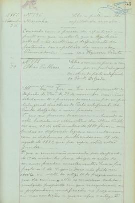 "Sobre o concurso para a conclusão por empreitada geral das obras do porto artificial de Pon...