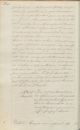 "[Parecer em virtude da Portaria do Ministerio da Marinha] de 17 de Abril de 1845 sobre o Su...
