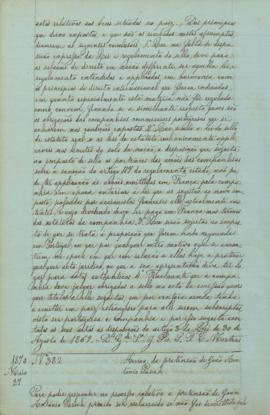 "Ácerca da pretensão de João Antonio Pusich."