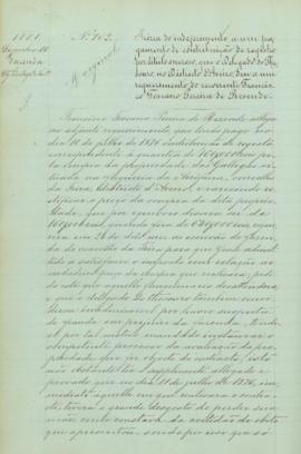 "Ácêrca do indeferimento a um pagamento de contribuição de registro, por titulo oneroso, que...