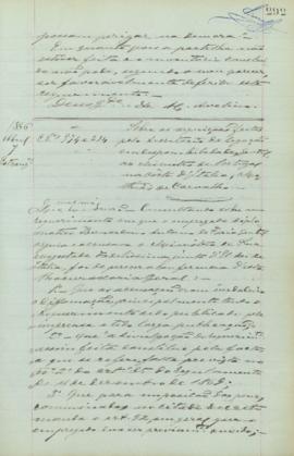 "Sobre as arguições feitas pelo secretário de legação em disponibilidade Gentil, ao Ministro...