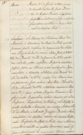 "Idem de 25 de Junho de 1840 ácerca de Consulta do Conselho Geral Director do Ensino Primari...