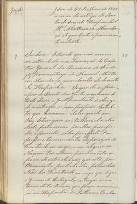 "[Parecer em virtude da Portaria do Ministerio da Guerra] de 27 de Maio de 1843 ácerca da en...