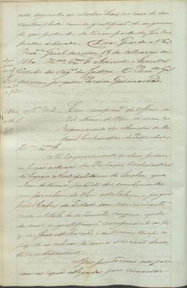 "Em cumprimento do Officio de 7 de Março de 1860 - ácerca do requerimento dos Ministros da R...