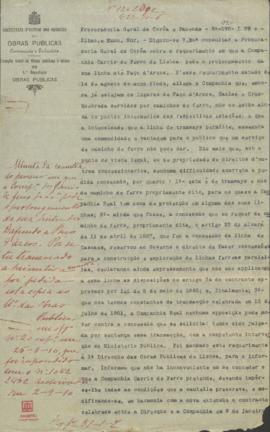 Processo em que a Companhia Carris de Ferro de Lisboa pede o prolongamento da sua linha até Paço ...