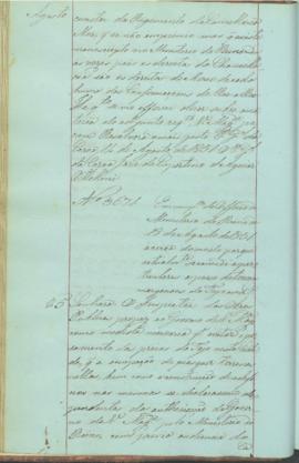 "Em cumprimento do Officio do Ministerio do Reino de 18 de Agosto de 1851 ácerca do modo por...