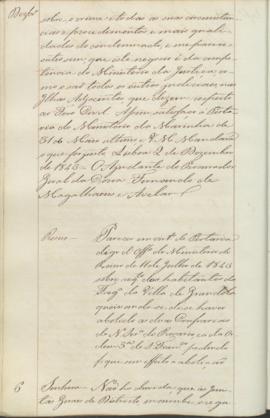 "Parecer em virtude de Portaria digo d'Officio do Ministerio do Reino de 11 de Julho de 1843...
