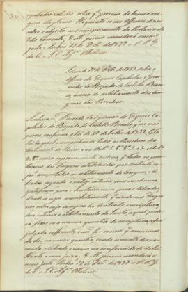 "Idem de 10 de Dezembro de 1839 sobre o officio do Vigario Capitular e Governador do Bispado...