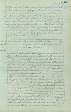 "Requerimento de Romão Rodrigues pedindo commutação da pena"