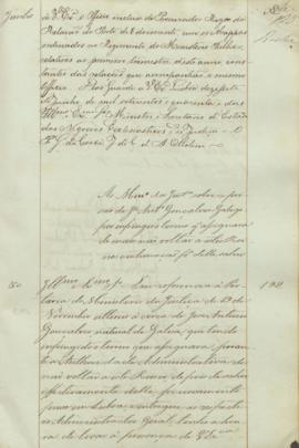 "Ao Ministro da Justiça sobre a prisão de Jose Antonio Gonçalves  = Galego = por infringir o...