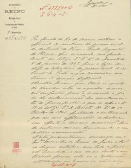 Dúvida sobre se a promoção do oficial do Governo Civil de Viseu Carlos Augusto de Oliveira a chef...