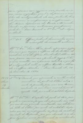 "Duvida que apresenta a authoridade maritima do pôrto de Olhão sobre o modo de proceder para...